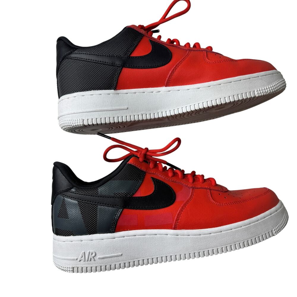 Nike Air Force 1 Low Mens 8.5 Habanero Red Black White Sneakers Tennis Shoes - Picture 9 of 11